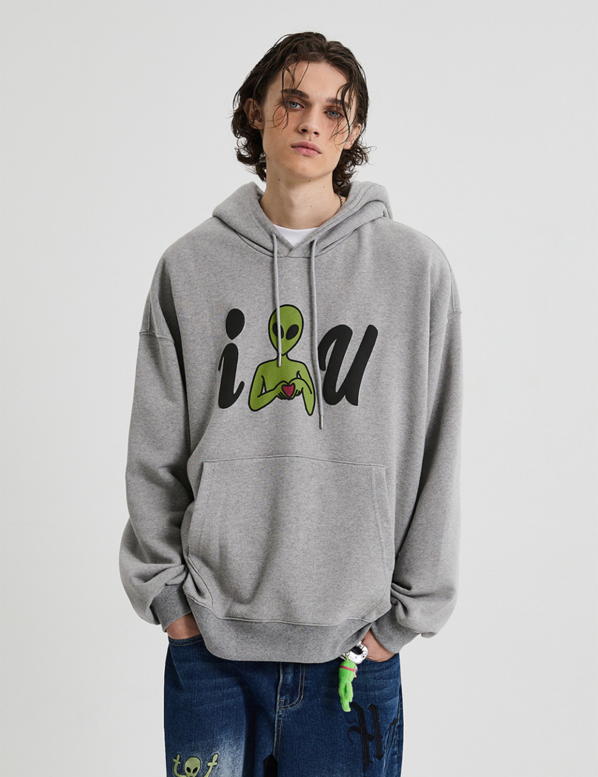 韓國連線🇰🇷 HOODHOOD I HOOD YOU 外星人帽T 寬鬆版型 長袖 秋冬 ２色/預購