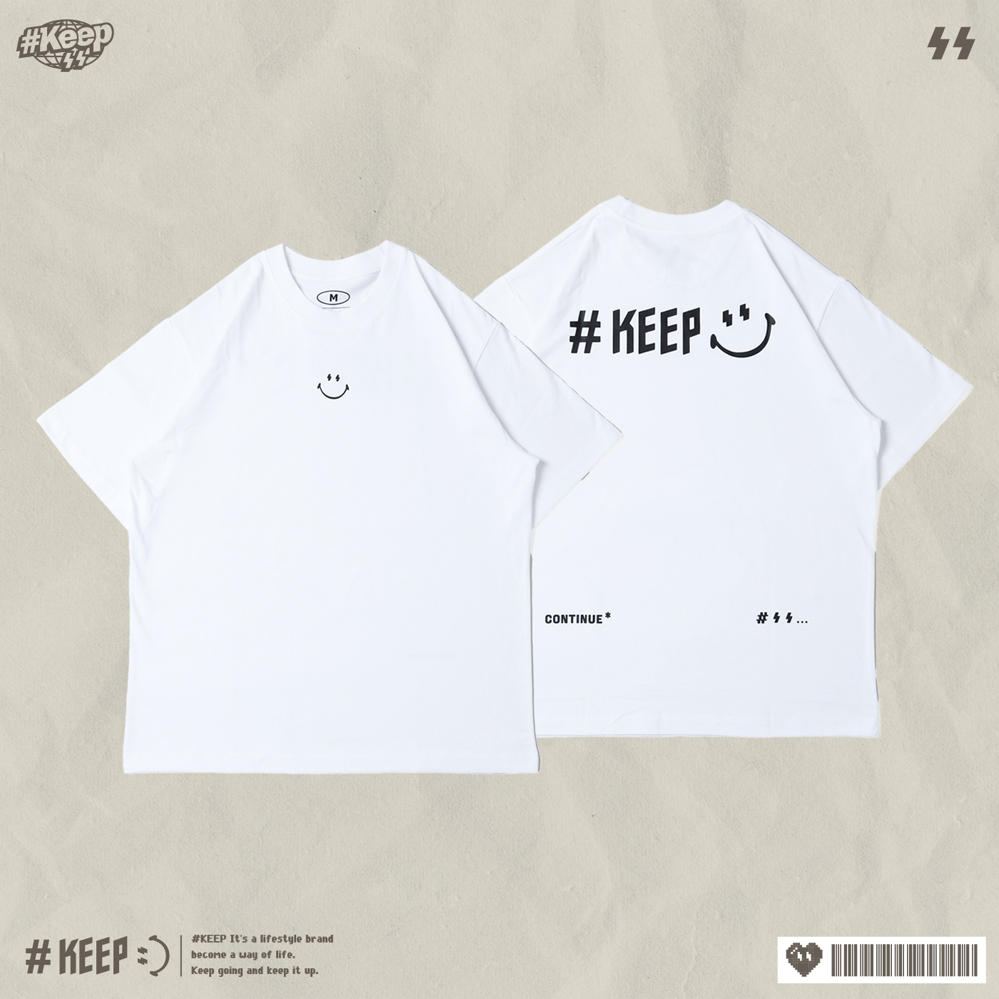 #KEEP CLASSIC TEE 白色 灰杏色 炭灰色 立體印刷LOGO短TEE【KS239】