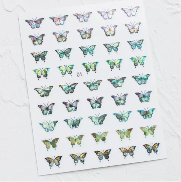 Hot Selling Nail Art Laser Butterfly Stickers (01#)