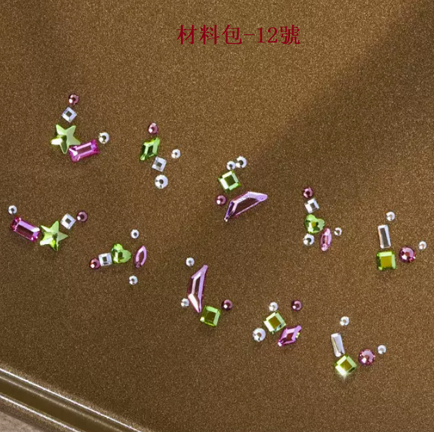 Hot Selling Nail Art Accessories Special Shaped Mini Flat Diamond Material Pack-No. 12