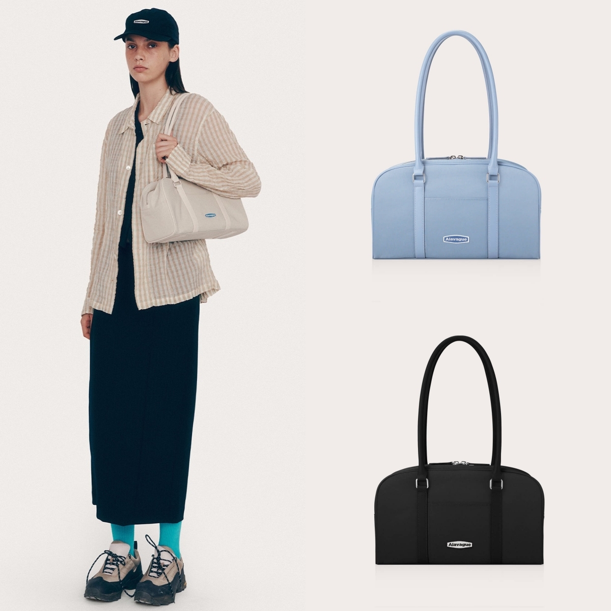 預購┃韓國Alavague VAQUITA BAG M 再生尼龍手提單肩包M號