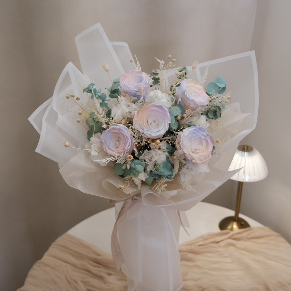 永生玫瑰花束 ＿ 夢幻人魚色