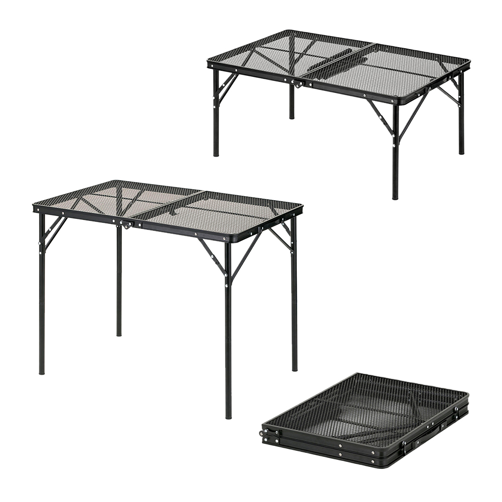 VISIONPEAKS 露營桌90*60*65/37 兩段高度調節 -黑色