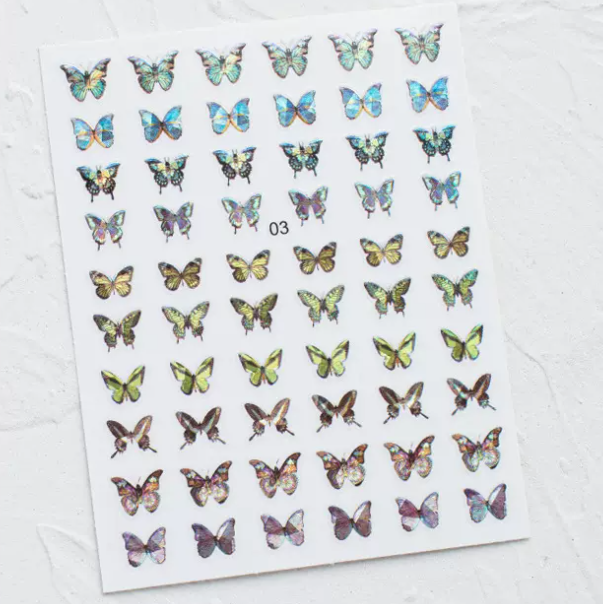 Hot Selling Nail Art Laser Butterfly Stickers (03#)