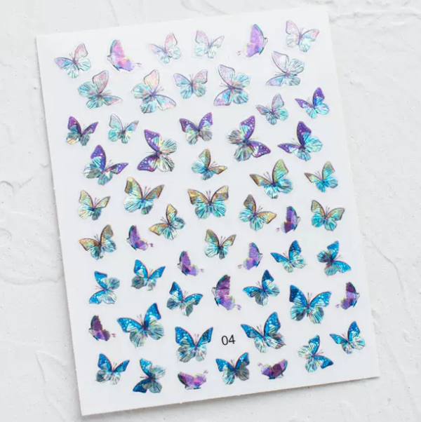 Hot Selling Nail Art Laser Butterfly Stickers (04#)