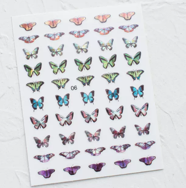 Hot Selling Nail Art Laser Butterfly Stickers (06#)