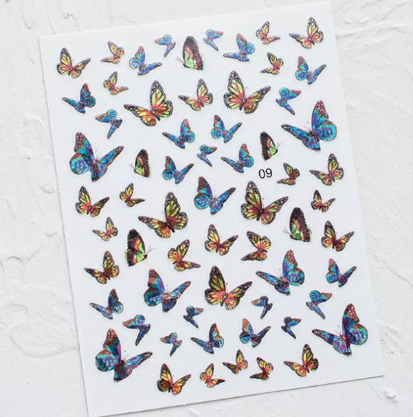 Hot Selling Nail Art Laser Butterfly Stickers (09#)