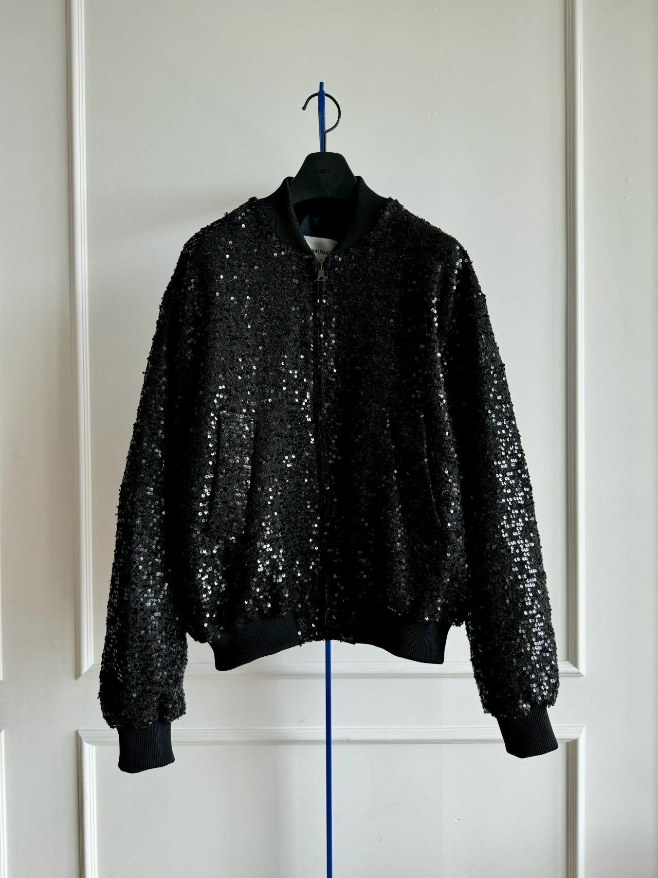 閃片暗紋拉鍊外套 MALENKII-093JK