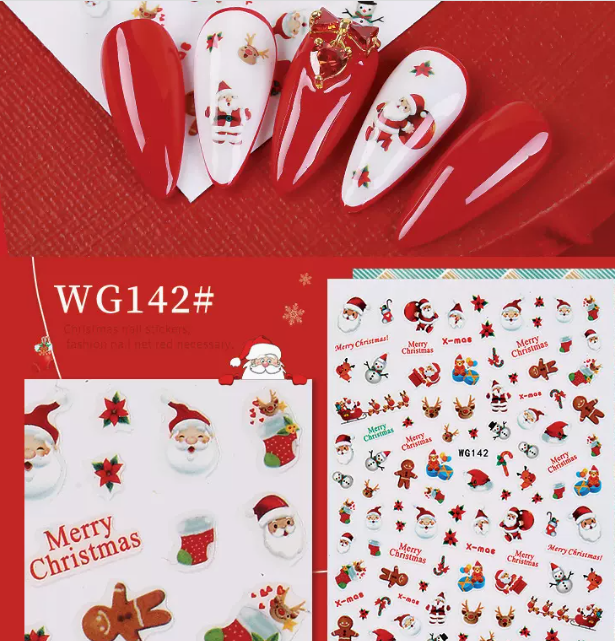 Hot Selling Nail Art Christmas Series 3D Stickers (WG142)