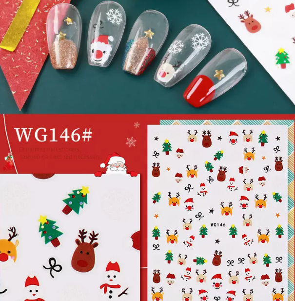 Hot Selling Nail Art Christmas Series 3D Stickers (WG146)