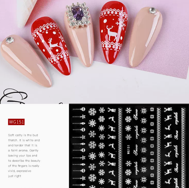 Hot Selling Nail Art Christmas Series 3D Stickers (WG151)