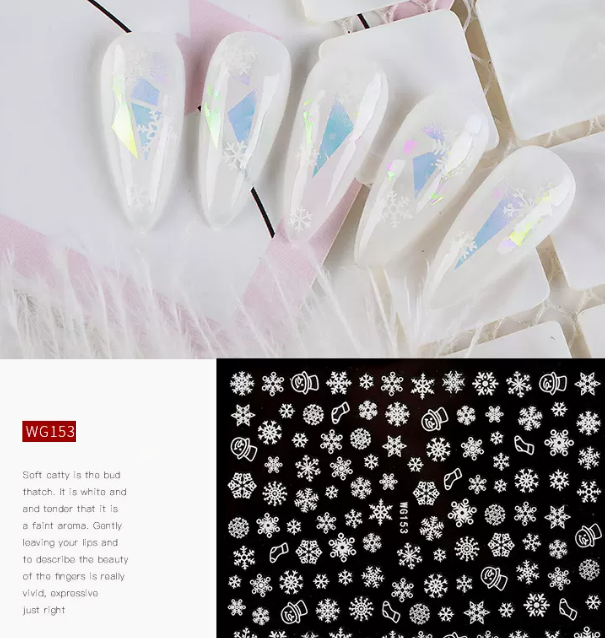 Hot Selling Nail Art Christmas Series 3D Stickers (WG153)