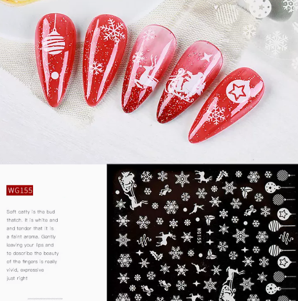 Hot Selling Nail Art Christmas Series 3D Stickers (WG155)