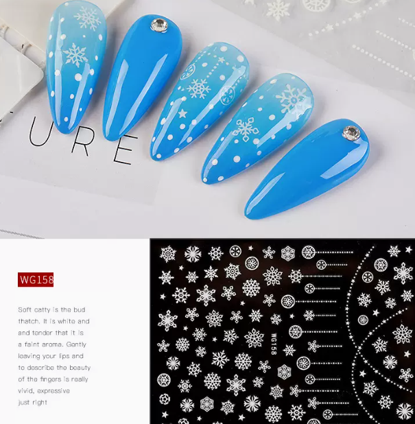 Hot Selling Nail Art Christmas Series 3D Stickers (WG158)