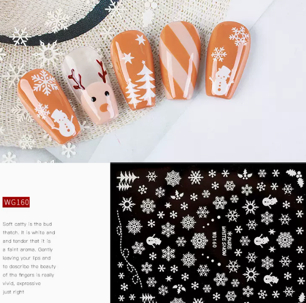 Hot Selling Nail Art Christmas Series 3D Stickers (WG160)