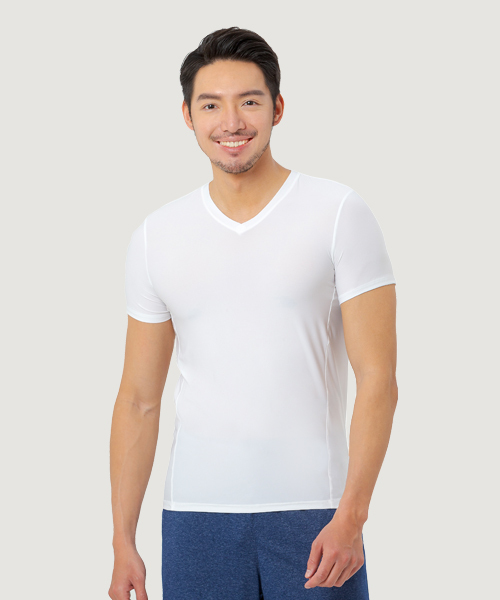 CLOUD-DRY雲紗 男V領短袖衫 UE121618