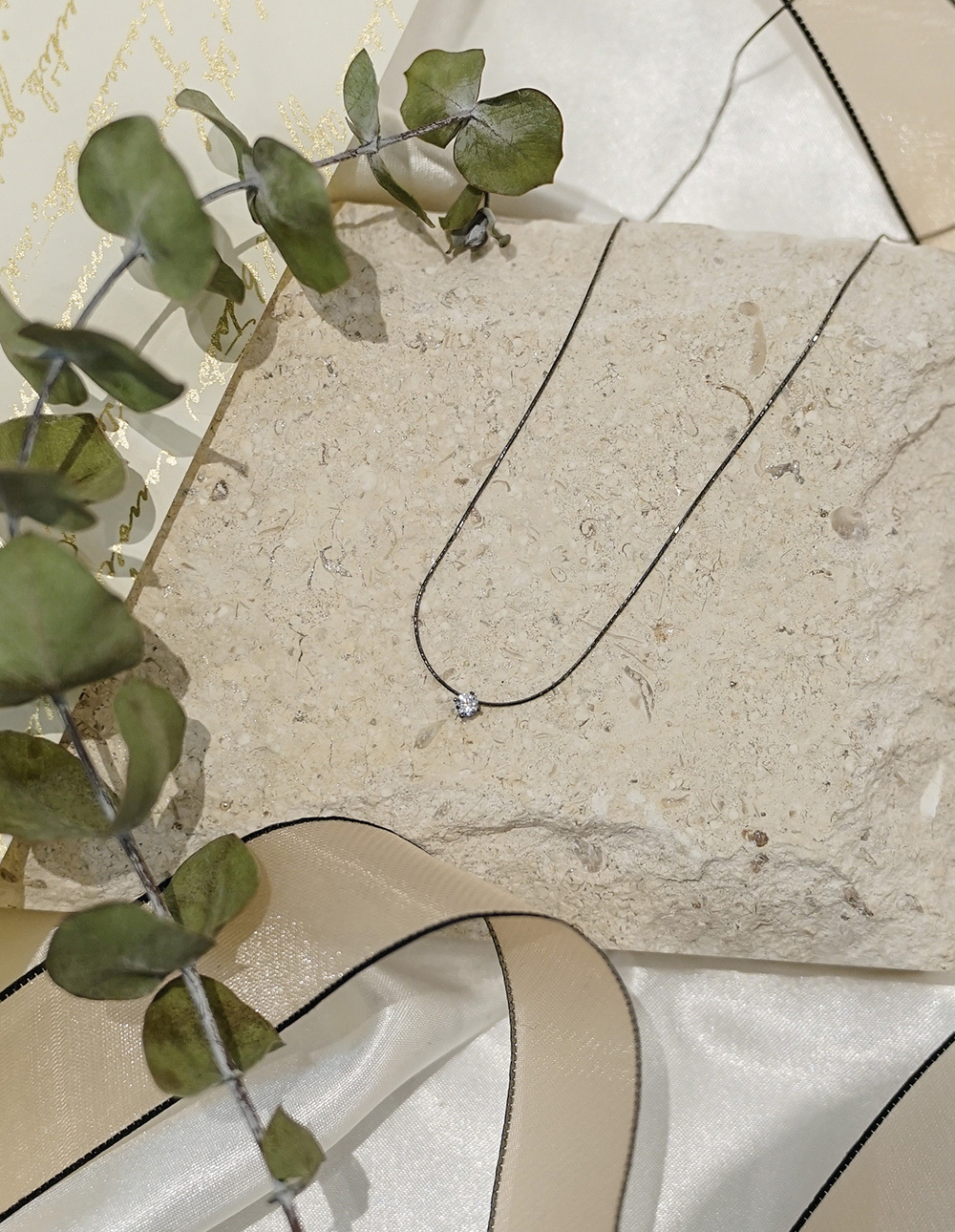 925 純銀施華洛世奇4mm四爪蛇鍊單鑽項鍊