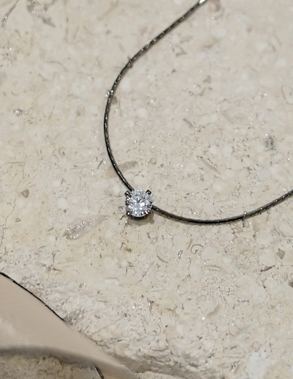 925 純銀施華洛世奇4mm四爪蛇鍊單鑽項鍊