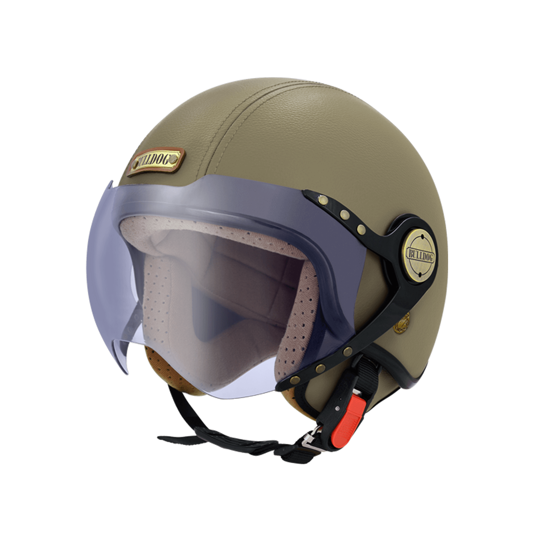 M2R BB-200 皮帽 卡其 素色 3/4罩 短鏡