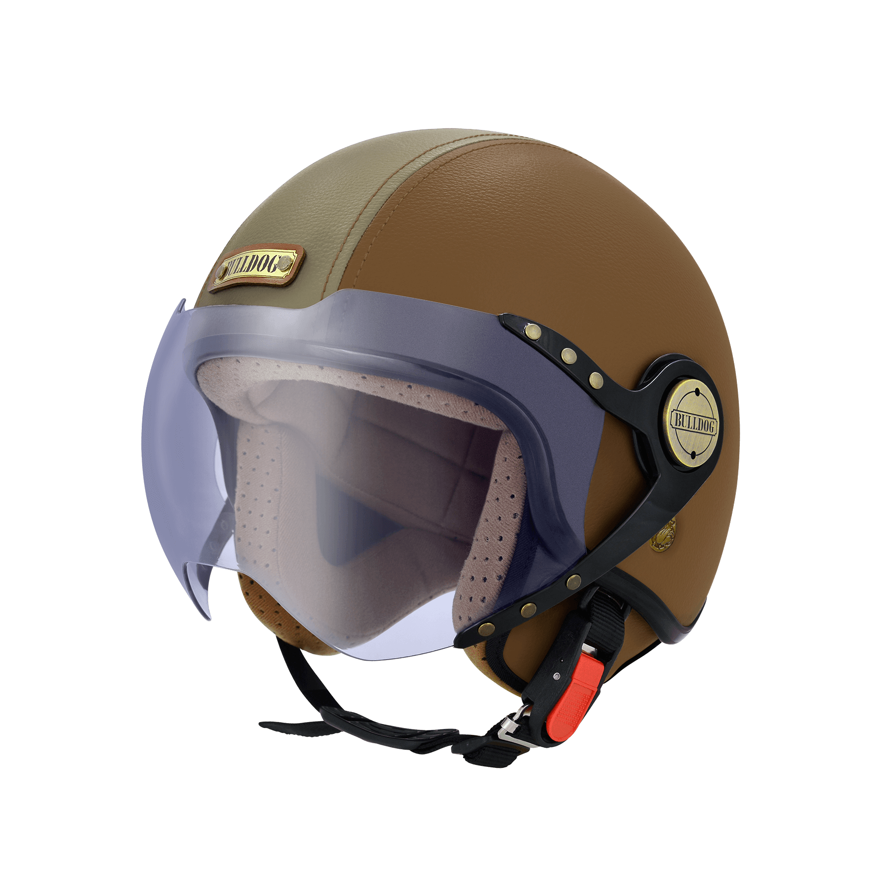 M2R BB-200 皮帽 棕卡其 素色 3/4罩 短鏡