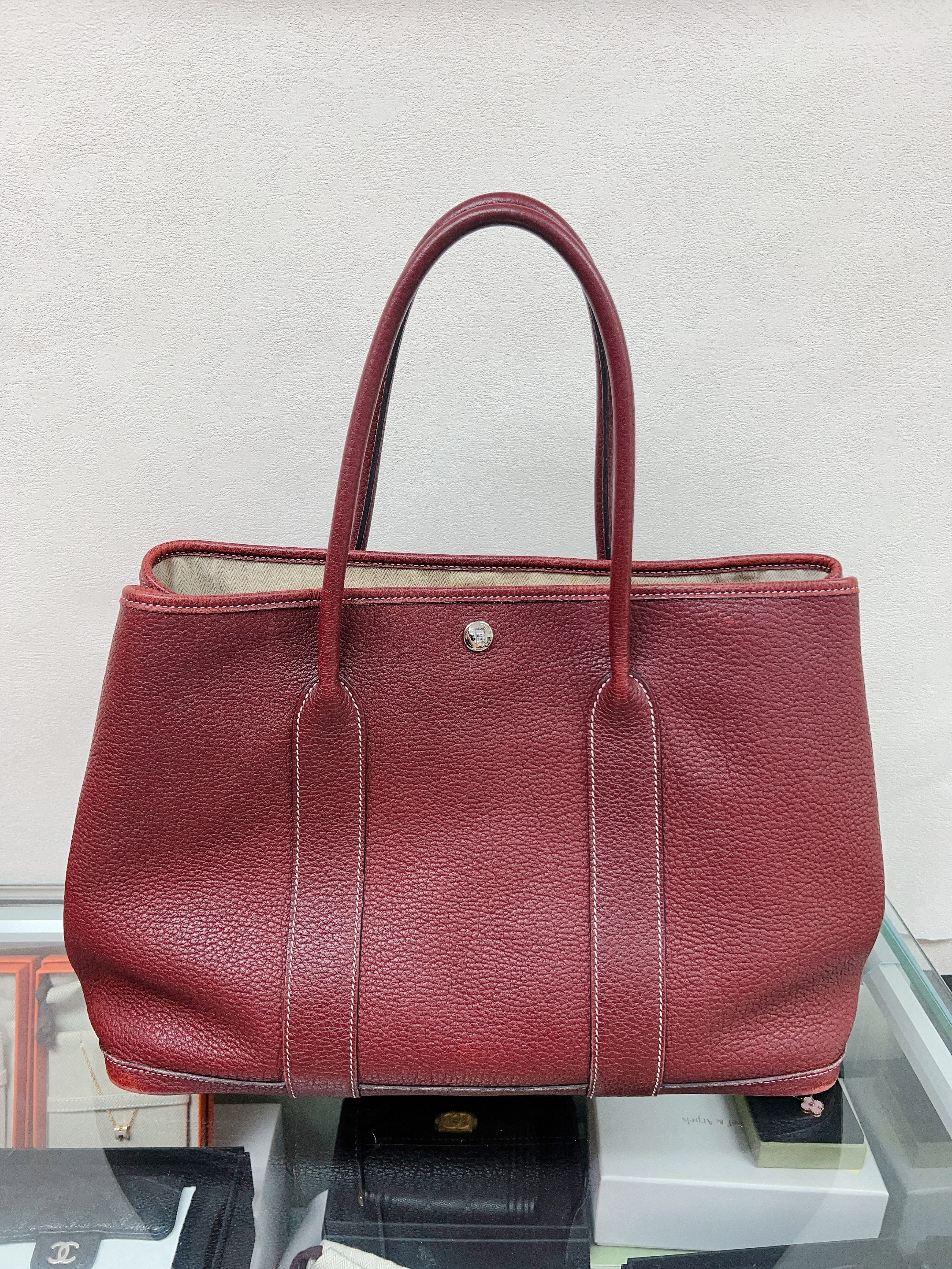 Hermes garden party 36 red stamp square P