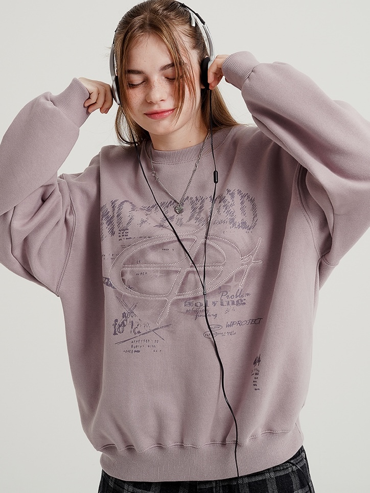 <預購> 韓國WV PROJECT NOT FOUND404高磅刷毛大學T