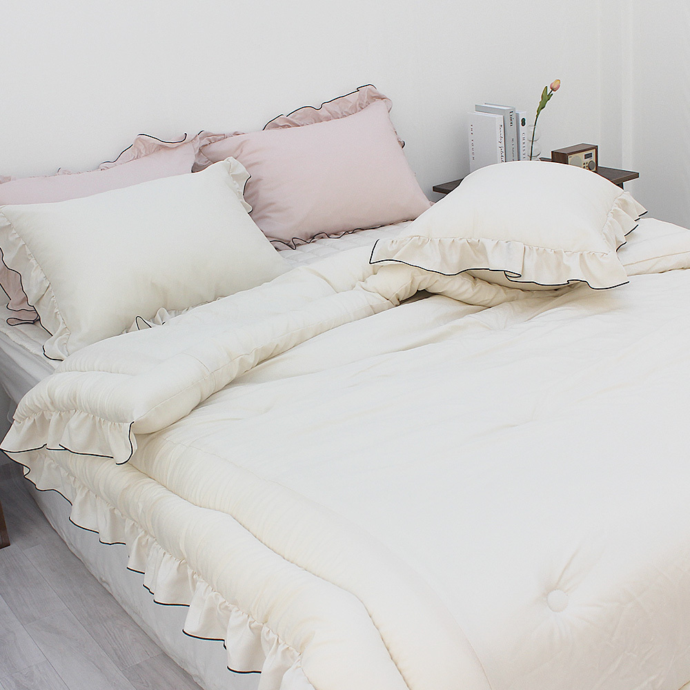 韓國棉被 素面荷葉邊莫代爾(香港公主)(四季被)