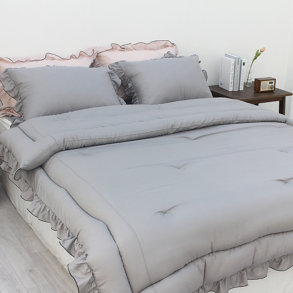 韓國棉被 素面荷葉邊莫代爾(香港公主)(四季被)