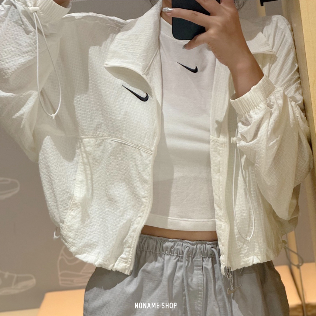 NIKE SPORTSWEAR WOVEN JACKET 梭織 防曬 透氣 外套 米白 (女款)