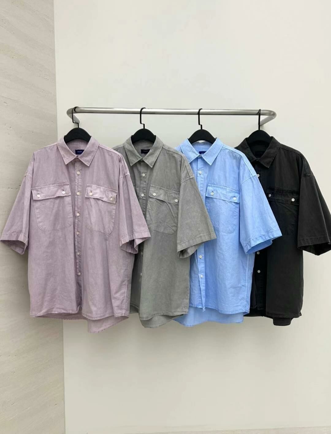 洗水淨色短袖恤衫 Hestory-047S