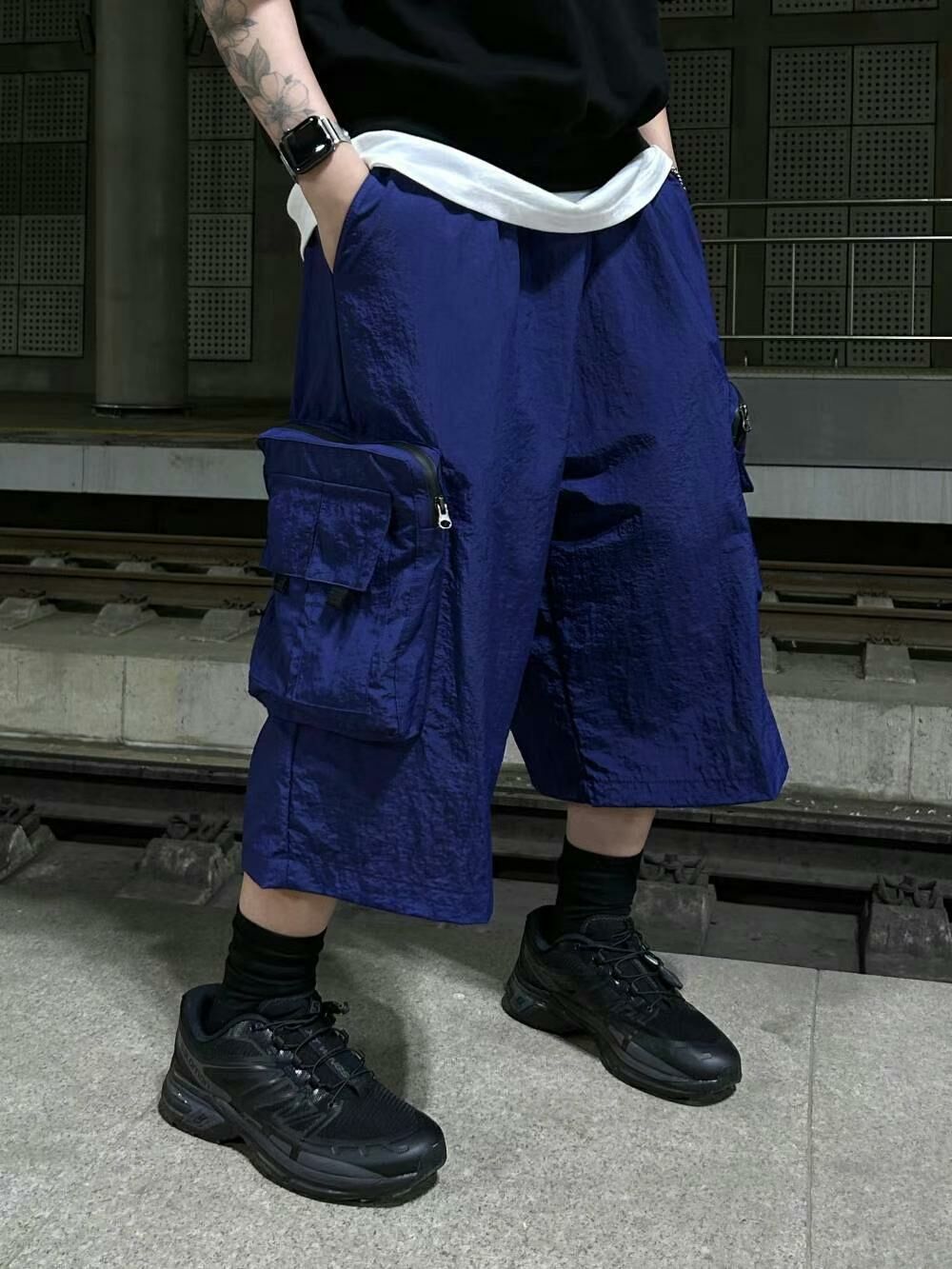 淨色工裝短褲 Hestory-048S