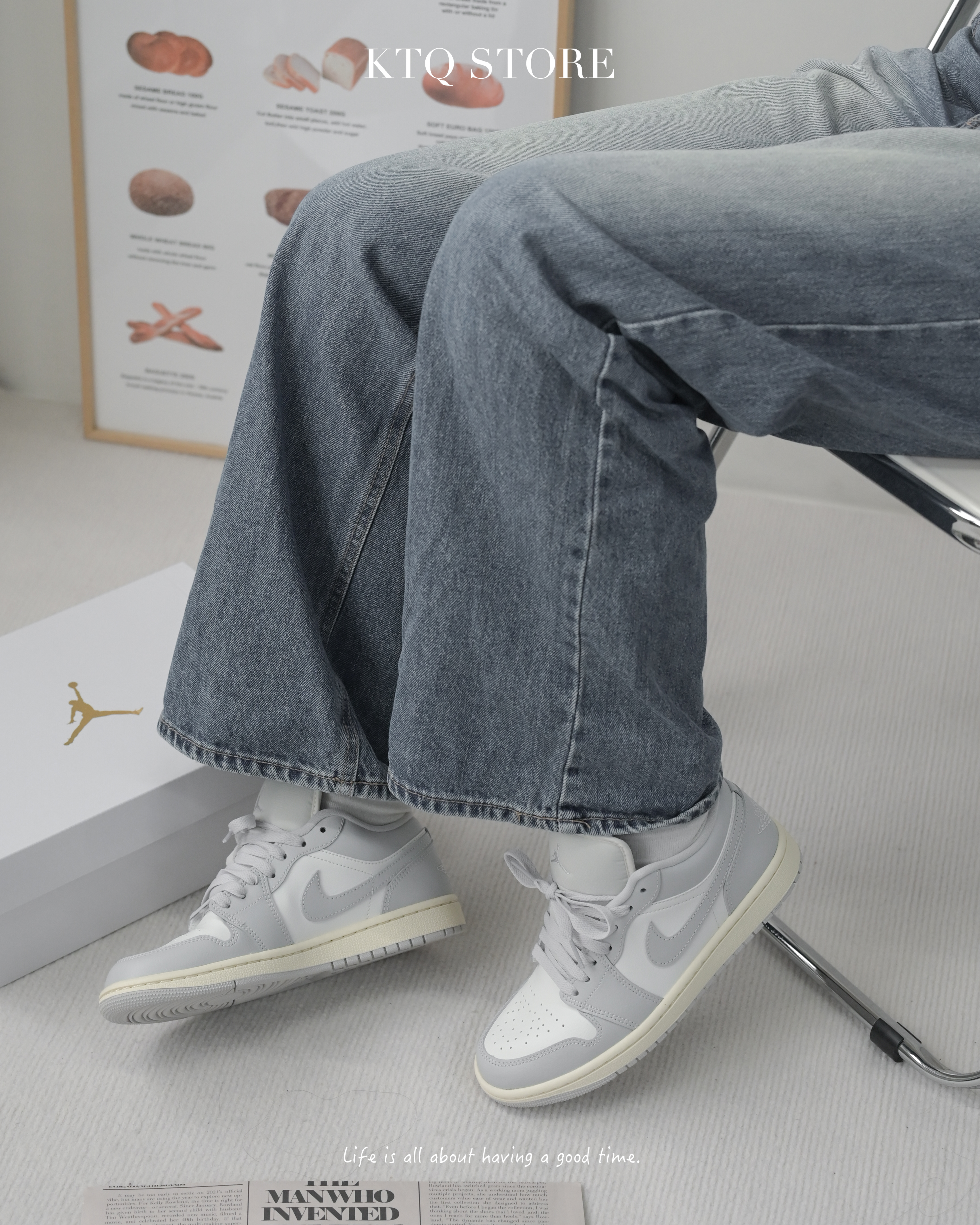 KTQ STORE ‧ Air Jordan 1 Low "Light Grey Sail" 椰奶骨白灰 DC0774-103