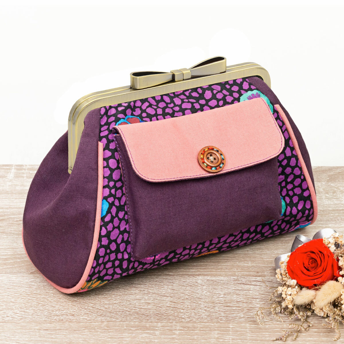 20公分蝴蝶結螺絲款ㄇ形口金/個【贈出芽口金手拿肩背包紙型】