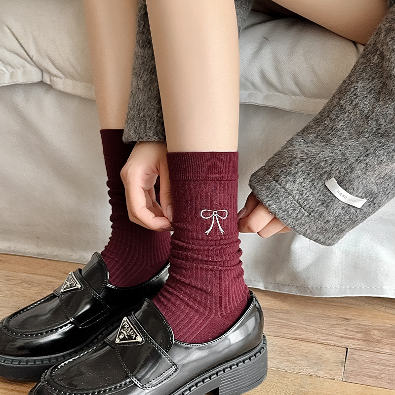 《4730》♾️INS美拉德復古高級感中筒襪