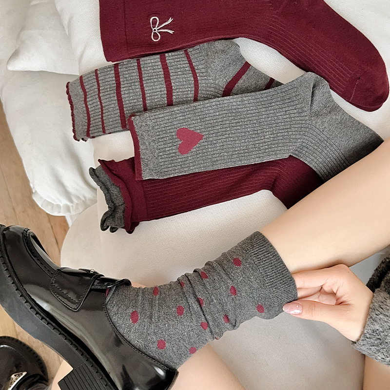 《4730》♾️INS美拉德復古高級感中筒襪