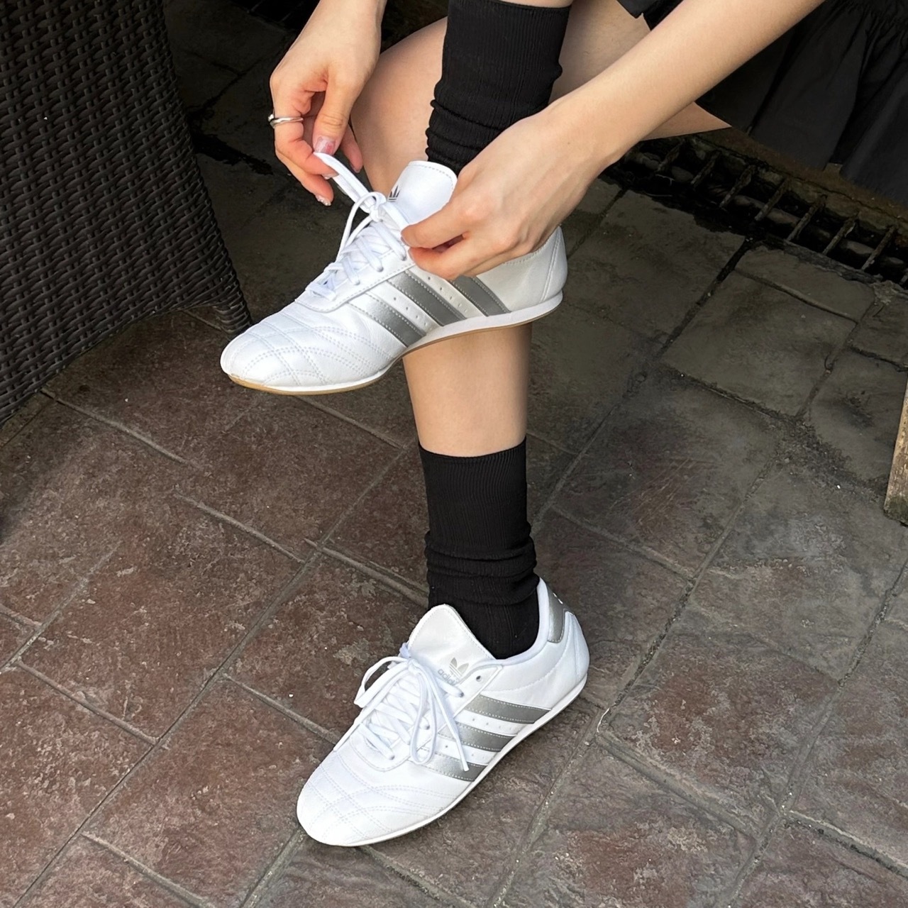 ADIDAS TAEKWONDO 白銀 焦糖底 足球鞋 跆拳道鞋 女鞋 JS1192 / 調貨