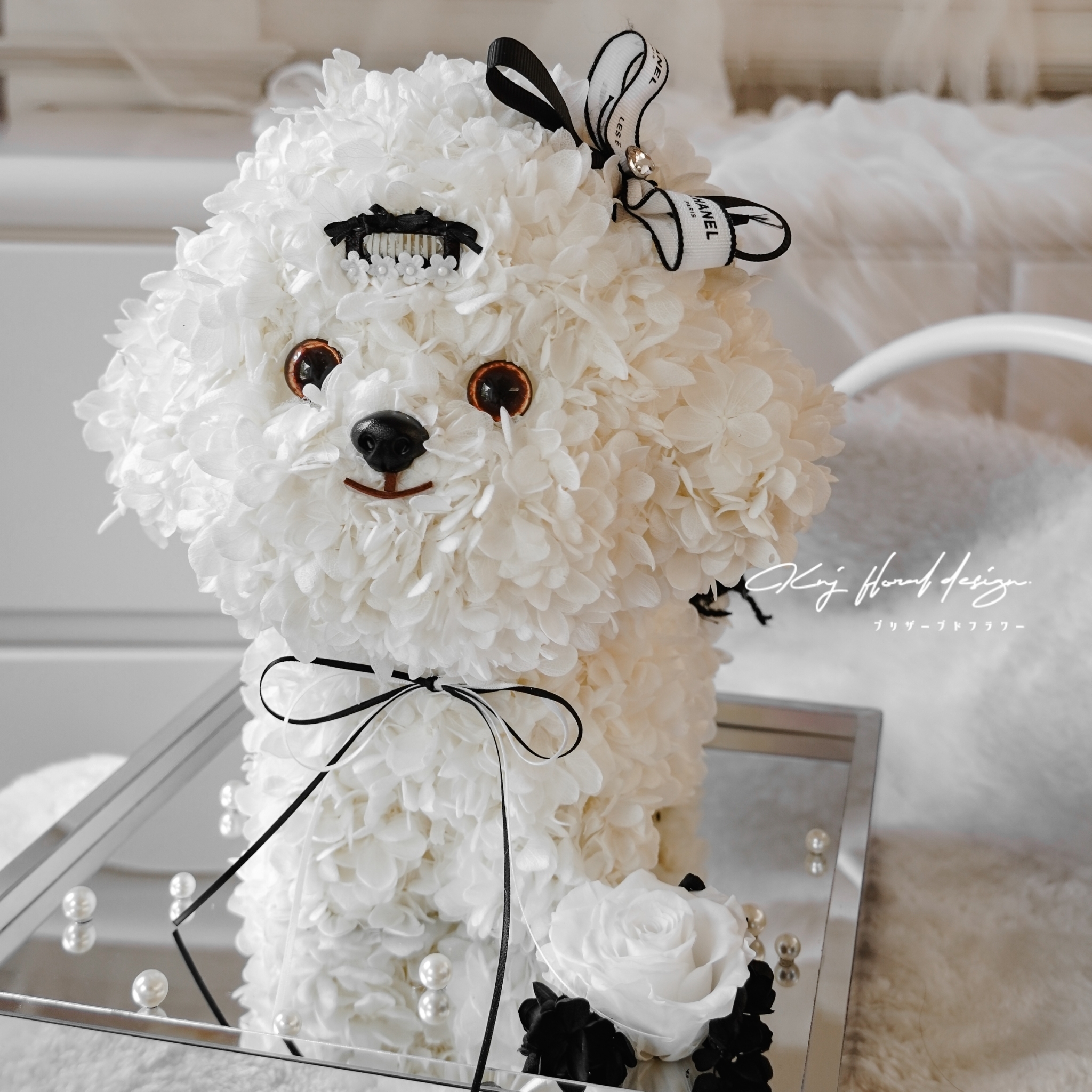 【限定自取】永生繡球chanel比熊造型花禮