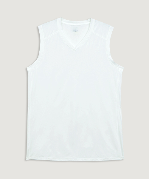 CLOUD-DRY雲紗 男V領寬肩背心 UE140418