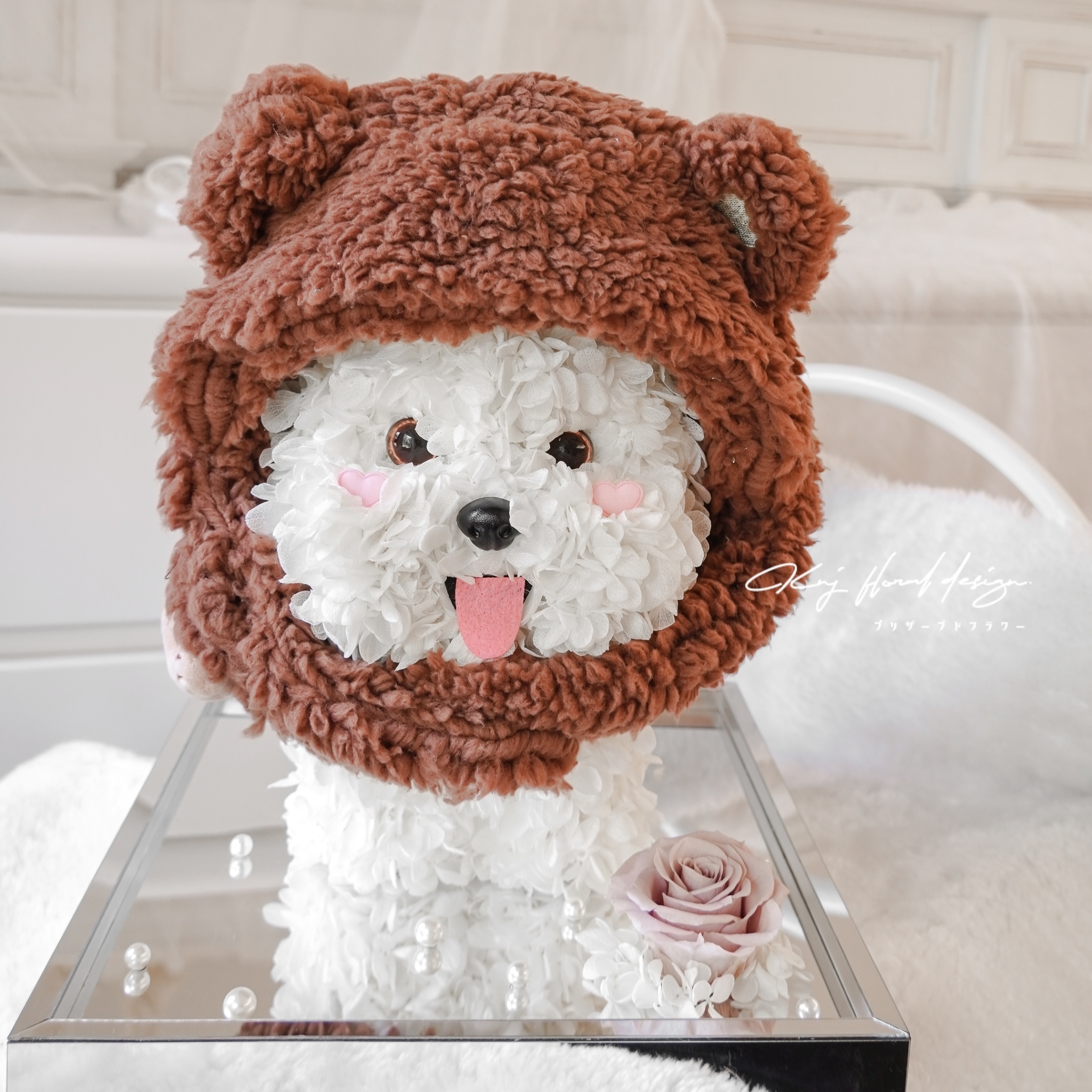 【限定自取】永生繡球熊熊狗狗造型花禮