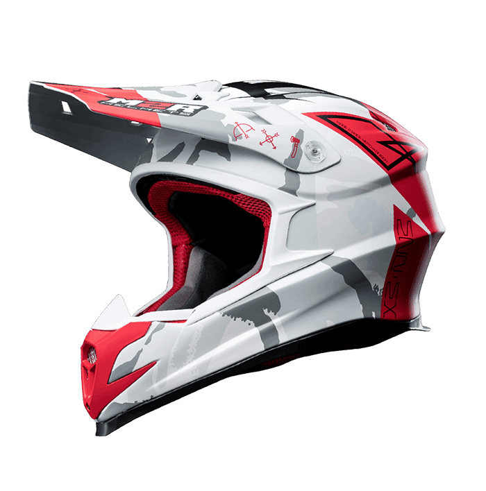 M2R X4.5 #12 消光紅黑 彩繪 全罩 賽事越野帽