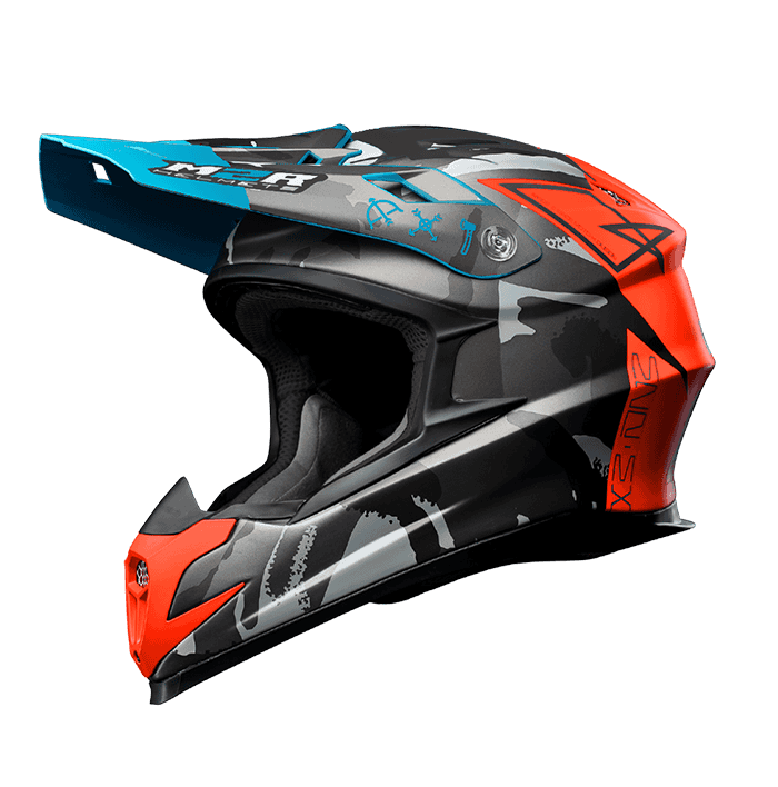 M2R X4.5 #12 消光黑紅 彩繪 全罩 賽事越野帽