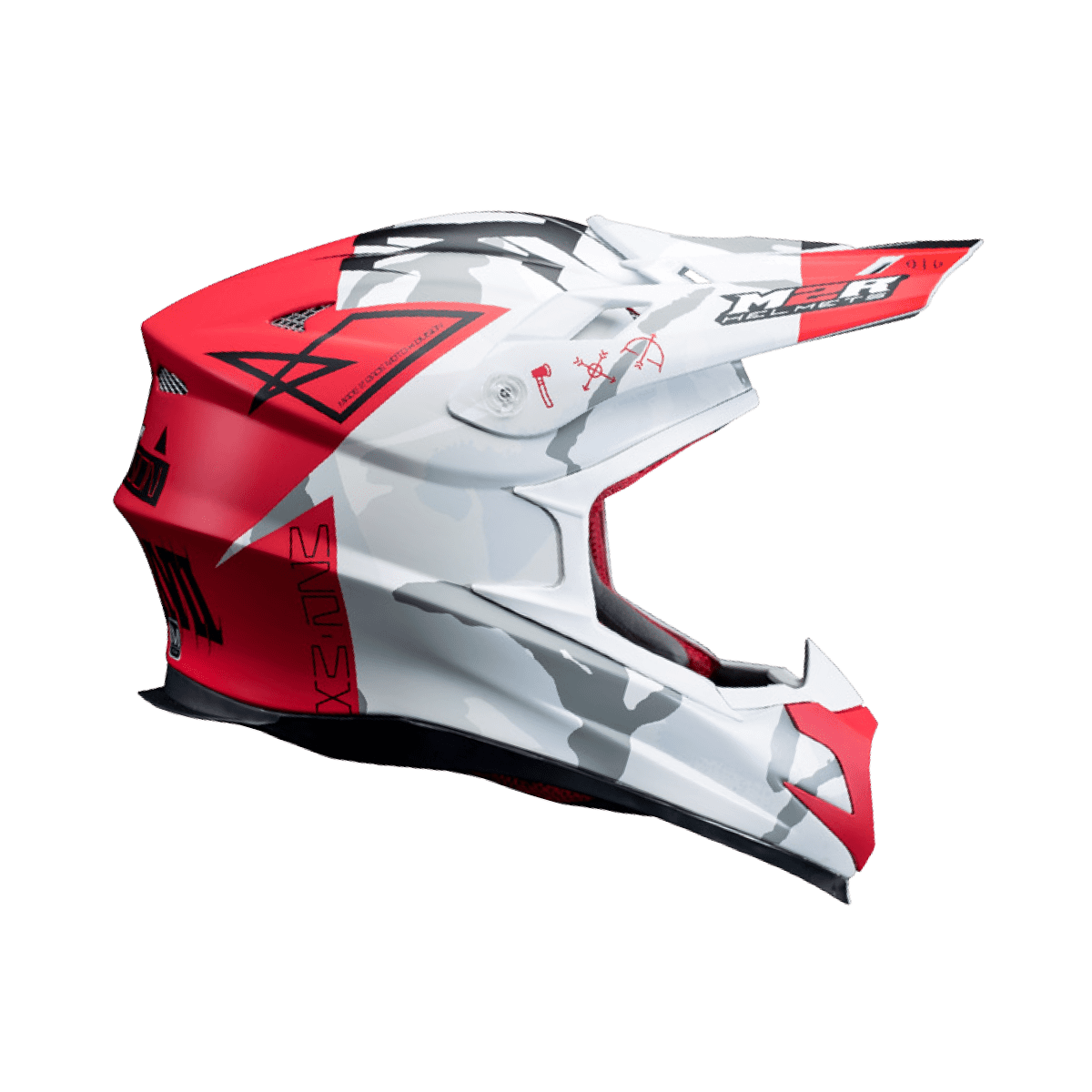 M2R X4.5 #12 消光紅黑 彩繪 全罩 賽事越野帽