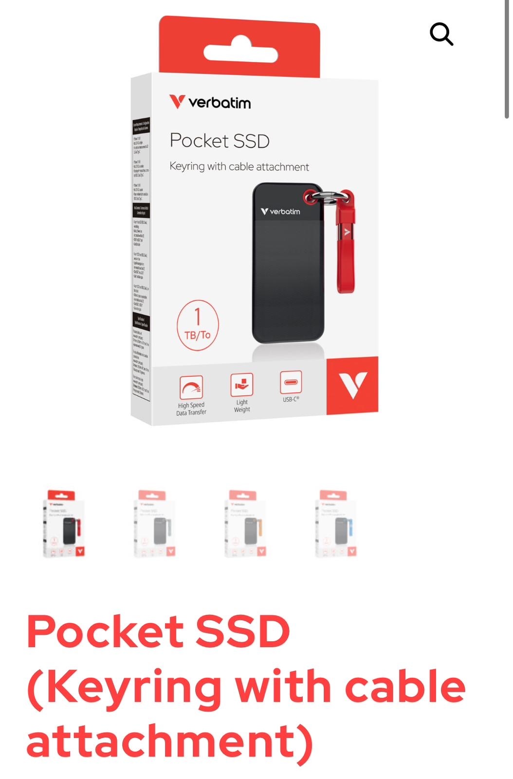 Verbatim USB 3.2 Pocket SSD