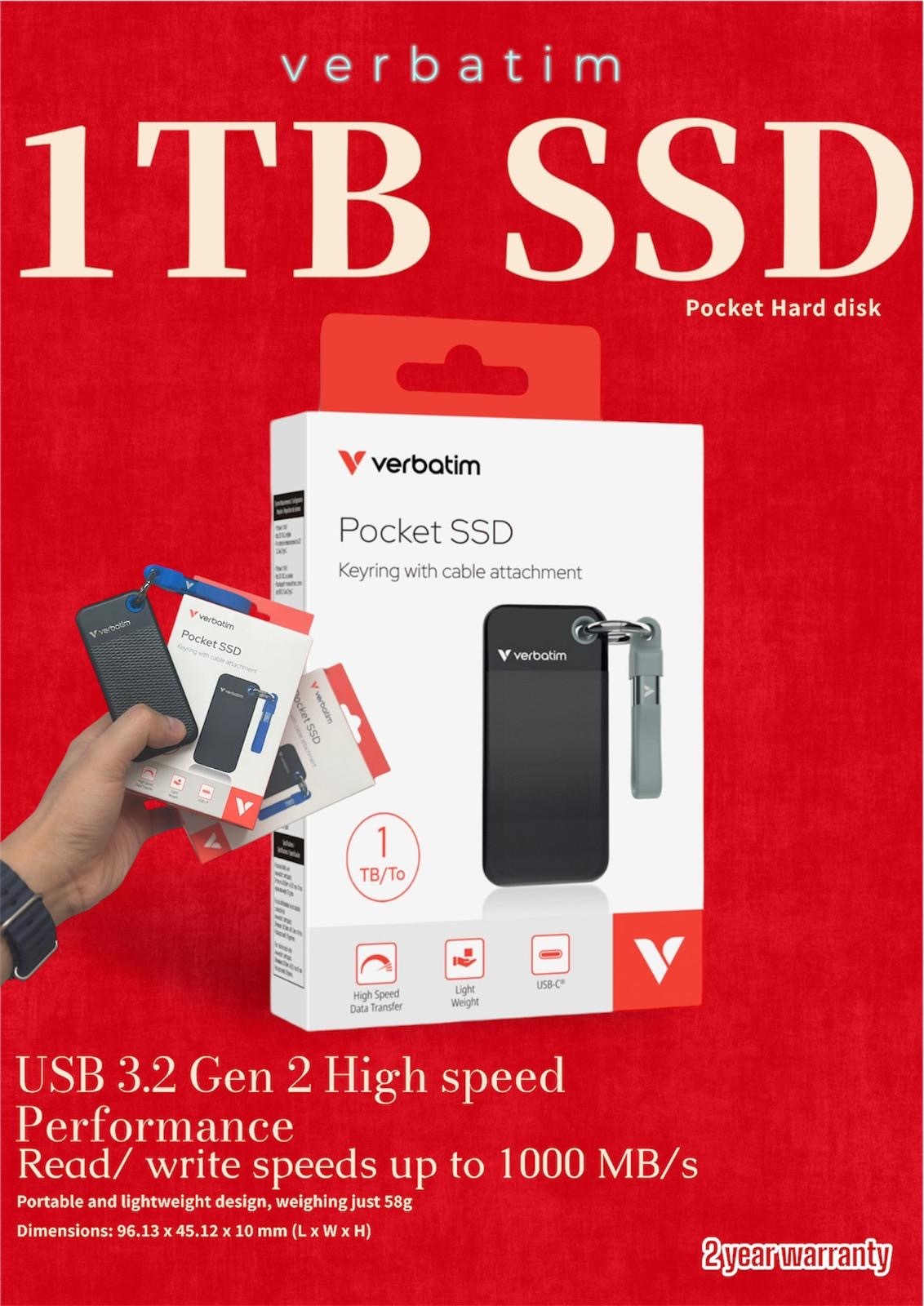 Verbatim USB 3.2 Pocket SSD