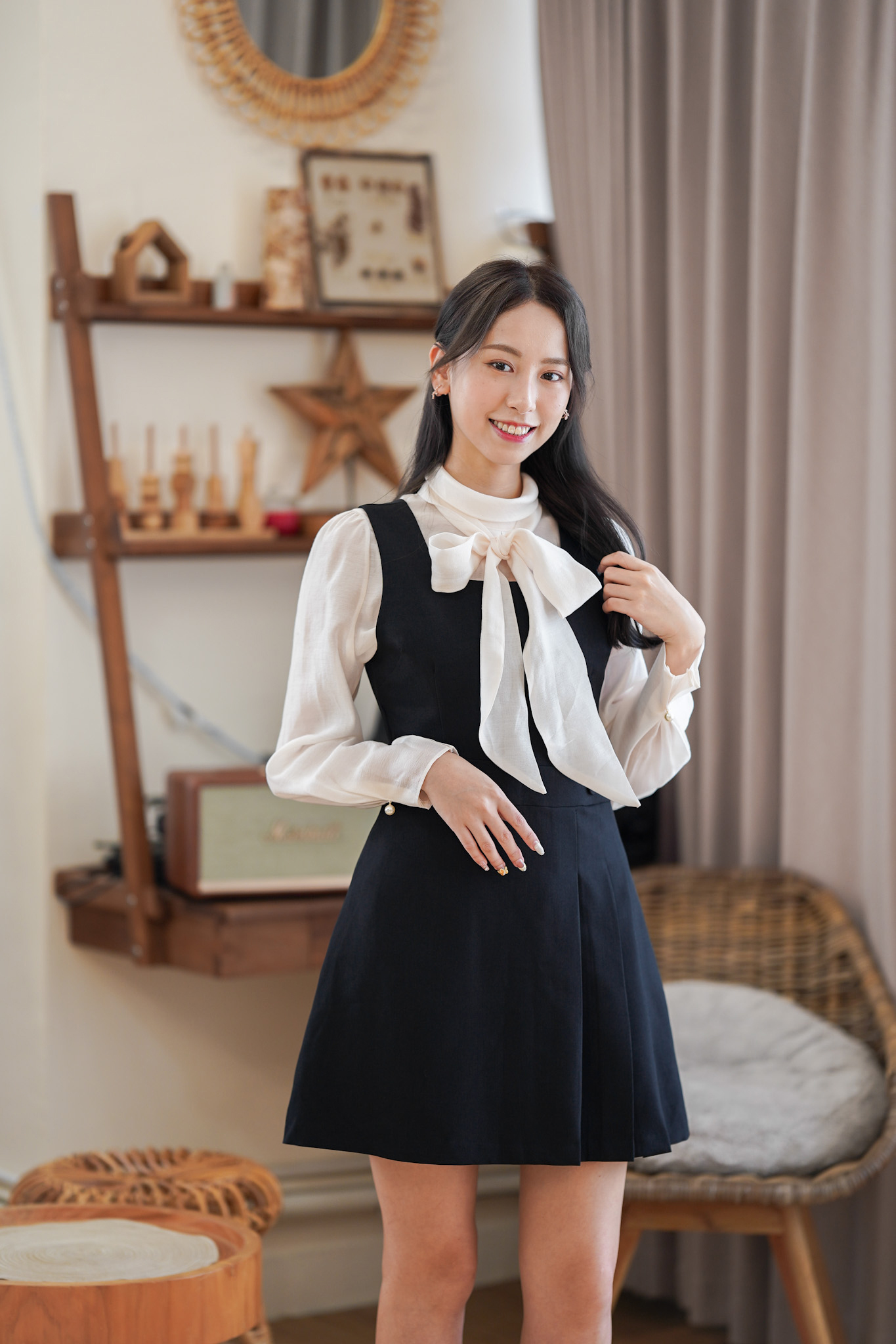 OP502 Asha Half Pleated Mini Dress