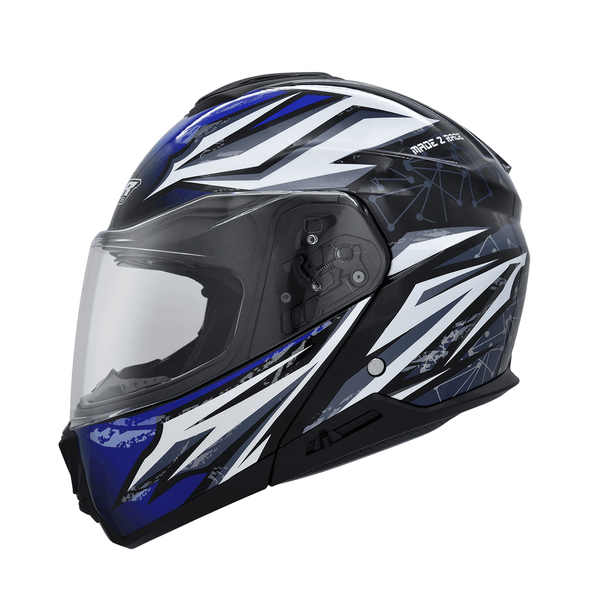 M2R OX-3 #1 亮黑藍 彩繪 全罩 可樂帽 內墨片