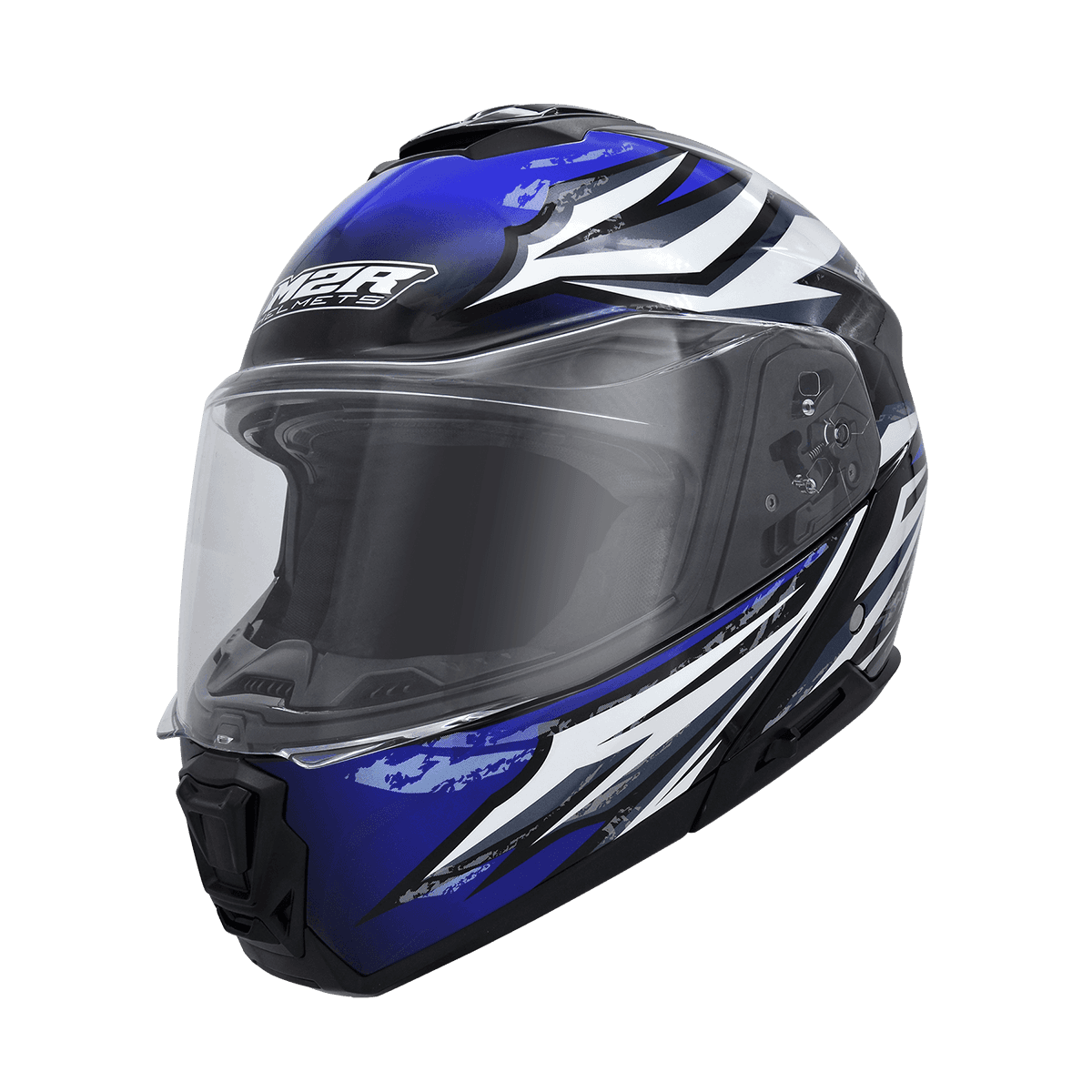 M2R OX-3 #1 亮黑藍 彩繪 全罩 可樂帽 內墨片