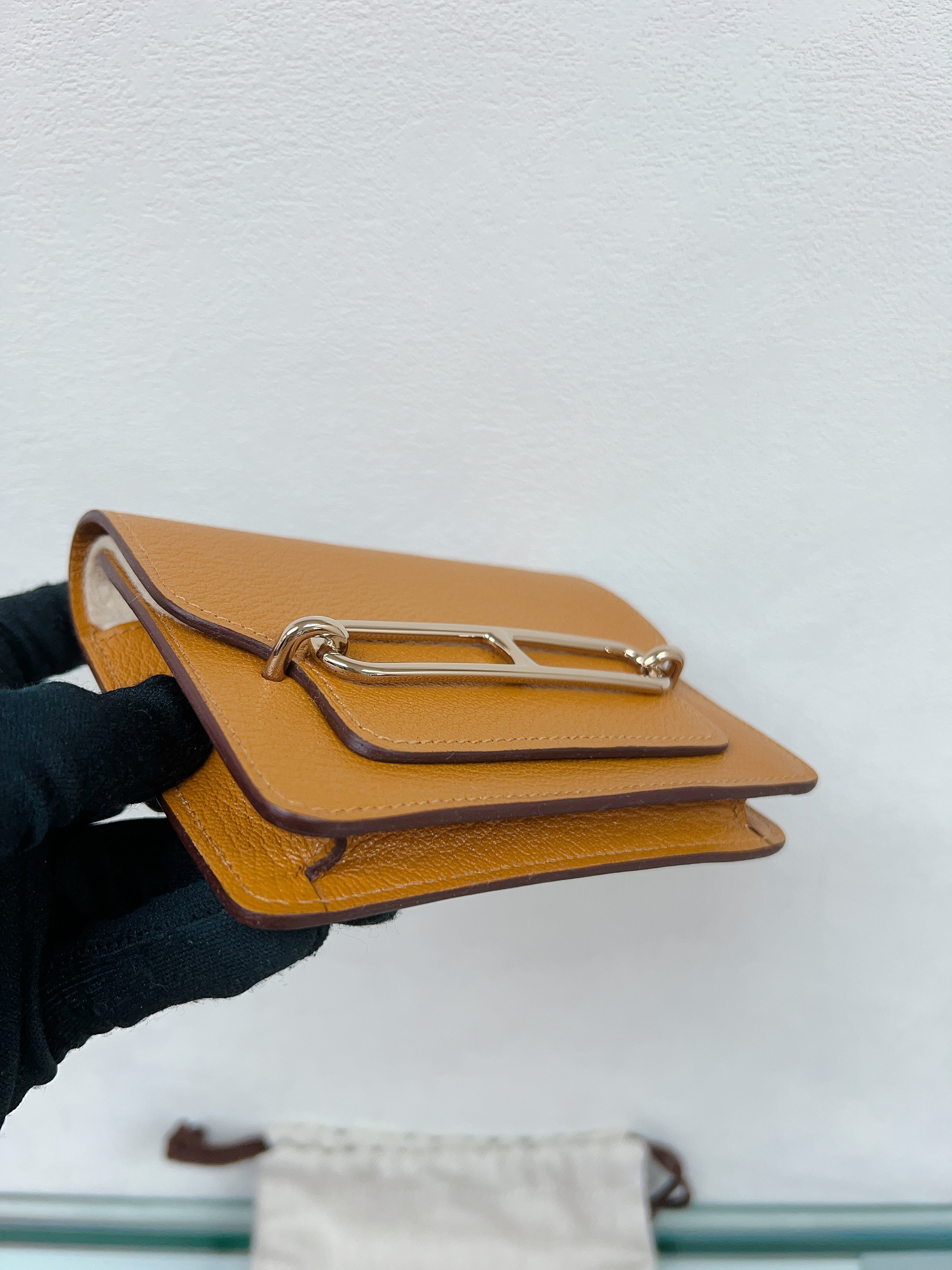 *Unused*Hermes roulis slim wallet (caramel/ stamp b)