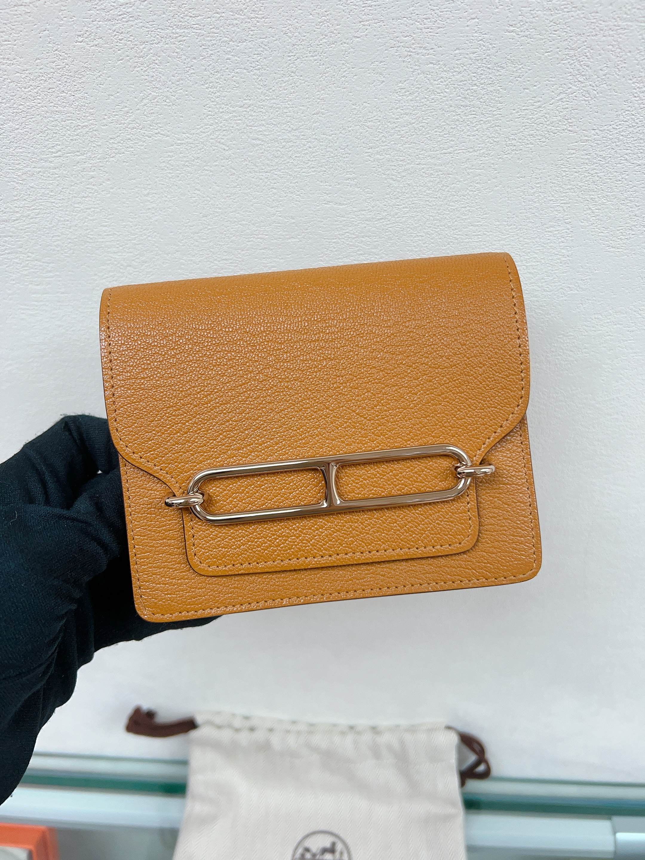 *Unused*Hermes roulis slim wallet (caramel/ stamp b)