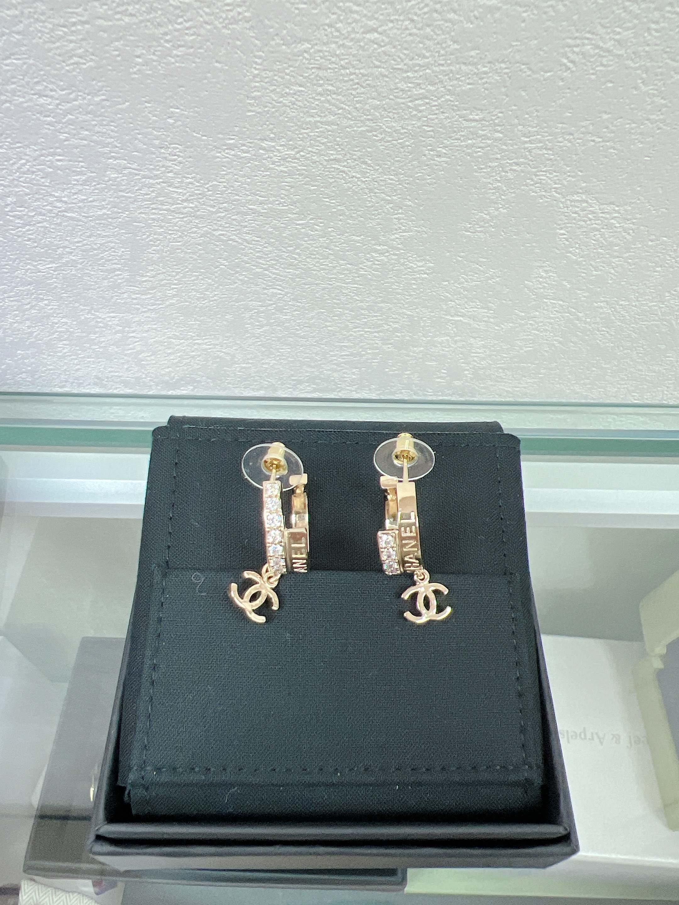*Unused* Chanel earrings crystal hoop 22b